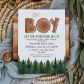 Rustic Boy Woodland Baby shower Kaart