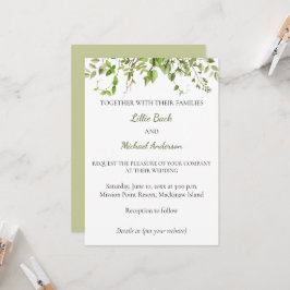 Rustic Branch Greenery Wedding Invitation Kaart