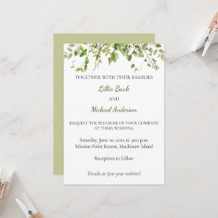 Rustic Branch Greenery Wedding Invitation Kaart