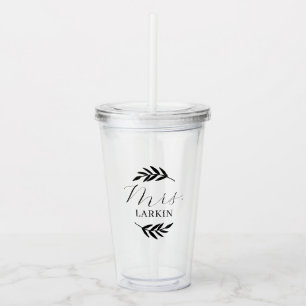 Rustic Branch Mrs. Monogram Bruidsgeschenk Acryl Drinkbeker