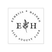 Rustic Branch Outdoor Wedding Date & Couples Names Rubberstempel (Afrduk)