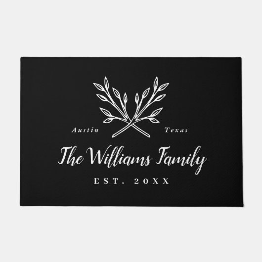 Rustic Branches Familie Monogram Deurmat (Voorkant)