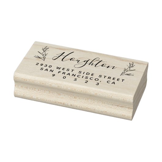 Rustic Branches Hand Scripted Return-adres Rubberstempel (Stempel)