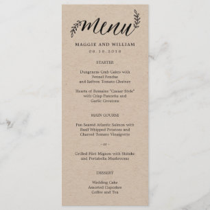 Rustic Branches Menu Kaart Kraft