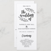 Rustic Branches Wedding Ceremony Program Programmakaart (Voorkant / Achterkant)
