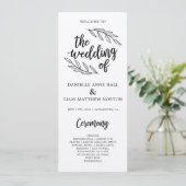 Rustic Branches Wedding Ceremony Program Programmakaart (Staand voorkant)