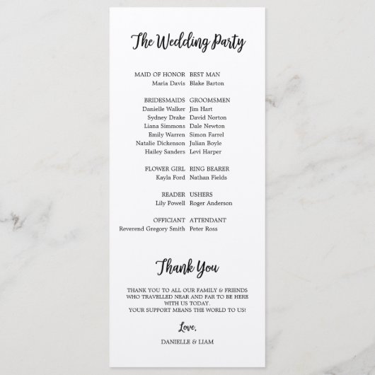 Rustic Branches Wedding Ceremony Program Programmakaart (Achterkant)