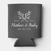 Rustic Branches Wedding Monogram | Koolstof Blikjeskoeler (Voorkant)