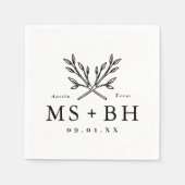 Rustic Branches Wedding Monogram Servet (Voorkant)