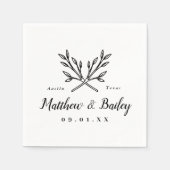 Rustic Branches Wedding Monogram Servet (Voorkant)