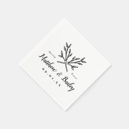 Rustic Branches Wedding Monogram Servet (Hoek)