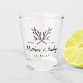 Rustic Branches Wedding Monogram Shot Glas (Voorkant)