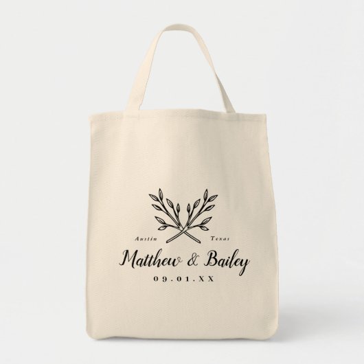 Rustic Branches Wedding Monogram Tote Bag (Voorkant)