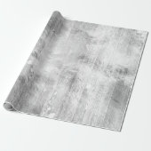 Rustic Branding | Zilver Faux Wood Grain White Cadeaupapier (Uitgerold)
