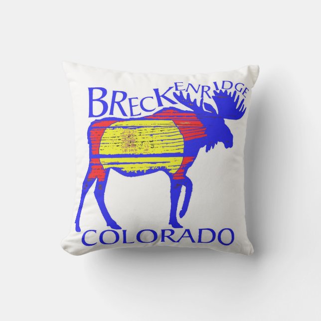 Rustic Breckenridge Colorado vlag mose kussen (Voorkant)