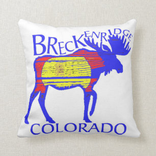 Rustic Breckenridge Colorado vlag mose kussen