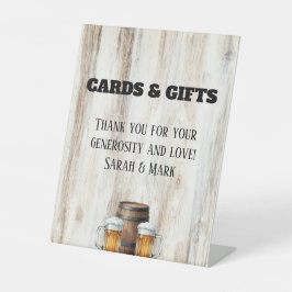 Rustic Brewery Shower Kaarten en Cadeaus Tafelbord Reclamebord Met Voetstuk
