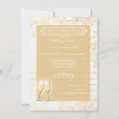 Rustic Brick 50th Birthday Party Invitation Kaart (Voorkant)