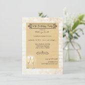 Rustic Brick 60th Birthday Party Invitation Kaart (Staand voorkant)