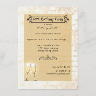 Rustic Brick 60th Birthday Party Invitation Kaart