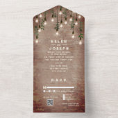 Rustic Brick  blikgloeilampen RSVP QR All In One Uitnodiging (Binnen)