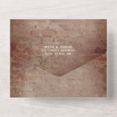 Rustic Brick  blikgloeilampen RSVP QR All In One Uitnodiging (Achterkant)