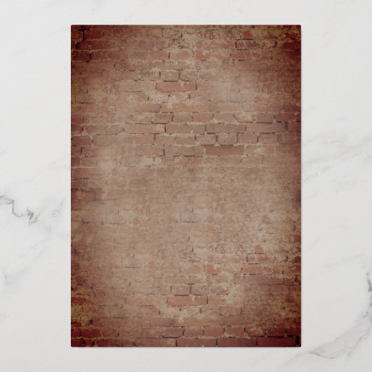 Rustic Brick  Lightbulb Botanical Wedding Folie Uitnodiging (Achterkant)