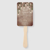 Rustic Brick  Lightbulb Wedding Programme Handwaaier (Voorkant)