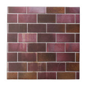 Rustic Brick Red Tile Textielpatroon Tegeltje (Voorkant)