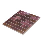 Rustic Brick Red Tile Textielpatroon Tegeltje (Zijkant)