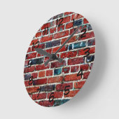 Rustic Brick Wall Ronde Klok (Hoek)