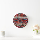 Rustic Brick Wall Ronde Klok (Huis)