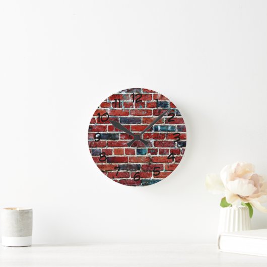 Rustic Brick Wall Ronde Klok (Huis)
