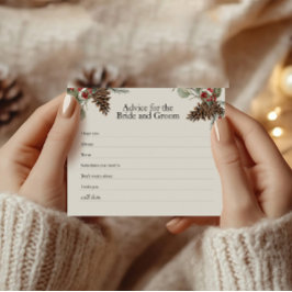 Rustic Bridal Advice Kaart | Plaid & Pinecones