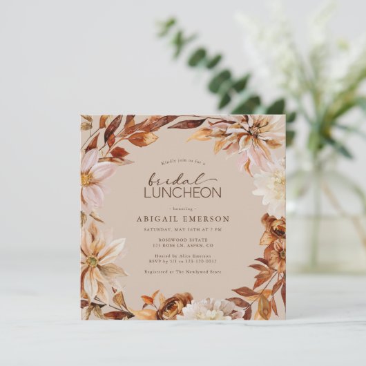 Rustic Bridal Luncheon Kaart (Staand voorkant)