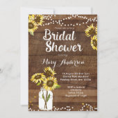 Rustic Bridal Shower Invitation Sunflower Kaart (Voorkant)