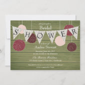 Rustic Bridal Shower Invitation - Yarn Thema Kaart (Voorkant)