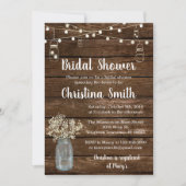 Rustic Bridal Shower Invitations with Mason Jars Kaart (Voorkant)