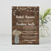 Rustic Bridal Shower Invitations with Mason Jars Kaart (Staand voorkant)