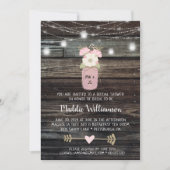 Rustic Bridal Shower Mason Jar Lights Boho Floral  Kaart (Voorkant)