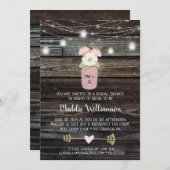 Rustic Bridal Shower Mason Jar Lights Boho Floral  Kaart (Voorkant / Achterkant)