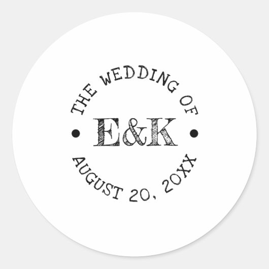 Rustic Bride en Groom Emblem Round Stickers (Voorkant)