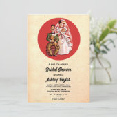 Rustic Bride Groom 50s Retro Vrijgezellenfeest Kaart (Staand voorkant)