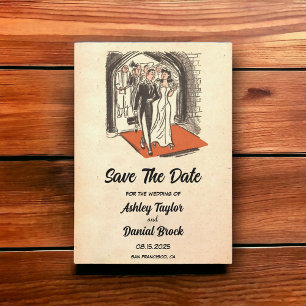  Rustic Bride Groom Wedding sparen de Datum Kaart