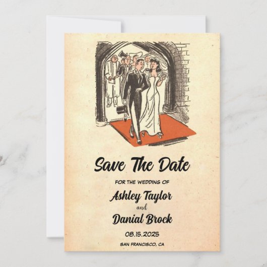  Rustic Bride Groom Wedding sparen de Datum Kaart (Voorkant)