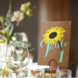 Rustic Bride Sunflower Shower Wedding Reception Kaart