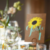 Rustic Bride Sunflower Shower Wedding Reception Kaart