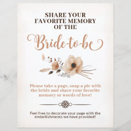 Rustic Bride wordt Memory Game Sign