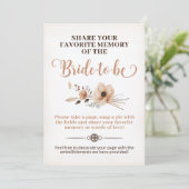 Rustic Bride wordt Memory Game Sign Kaart (Staand voorkant)