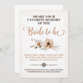 Rustic Bride wordt Memory Game Sign Kaart (Voorkant / Achterkant)